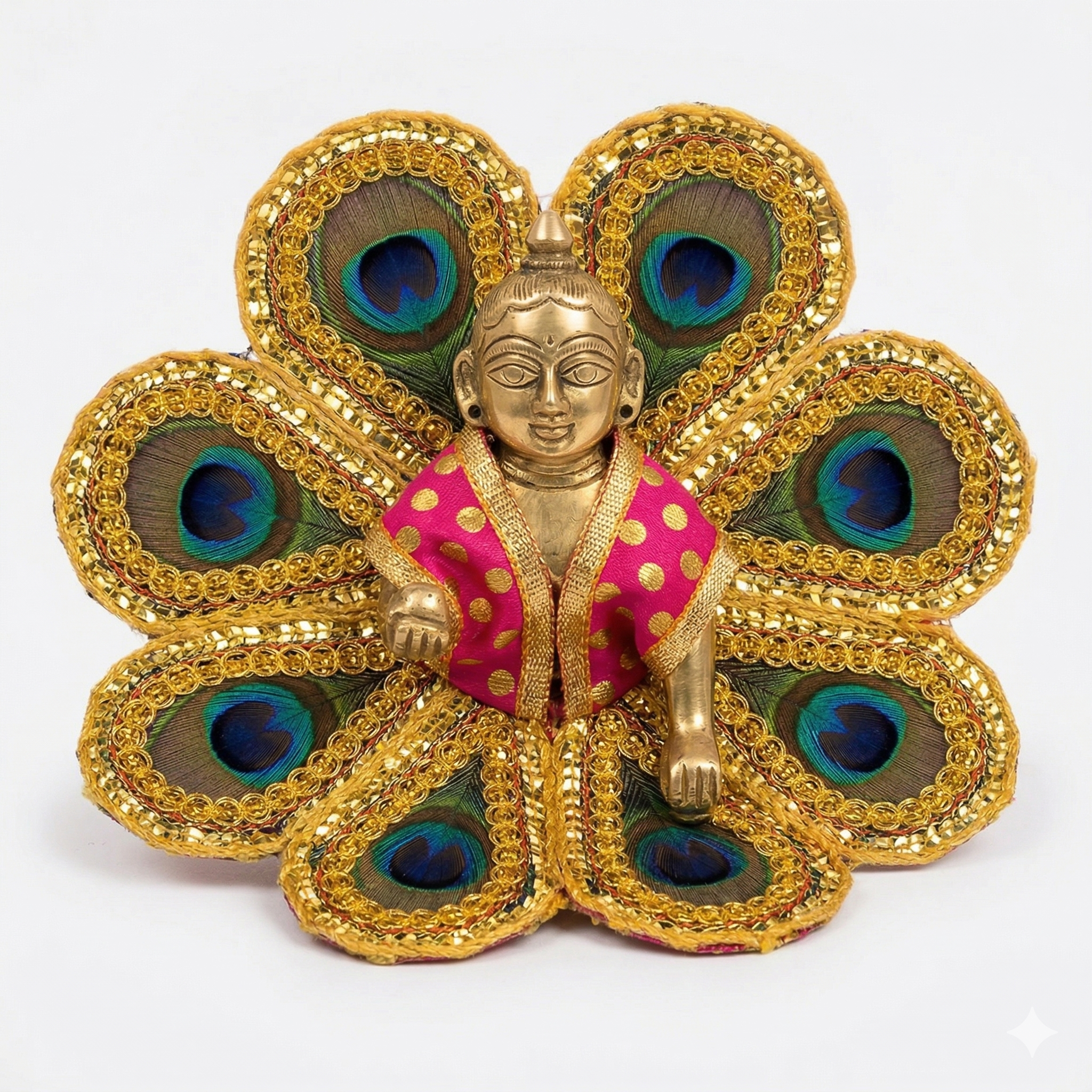 Divine Mor Pankh peacock feather Laddu Gopal shringar poshak