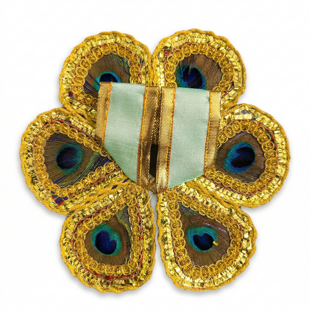 Divine Mor Pankh peacock feather Laddu Gopal shringar poshak