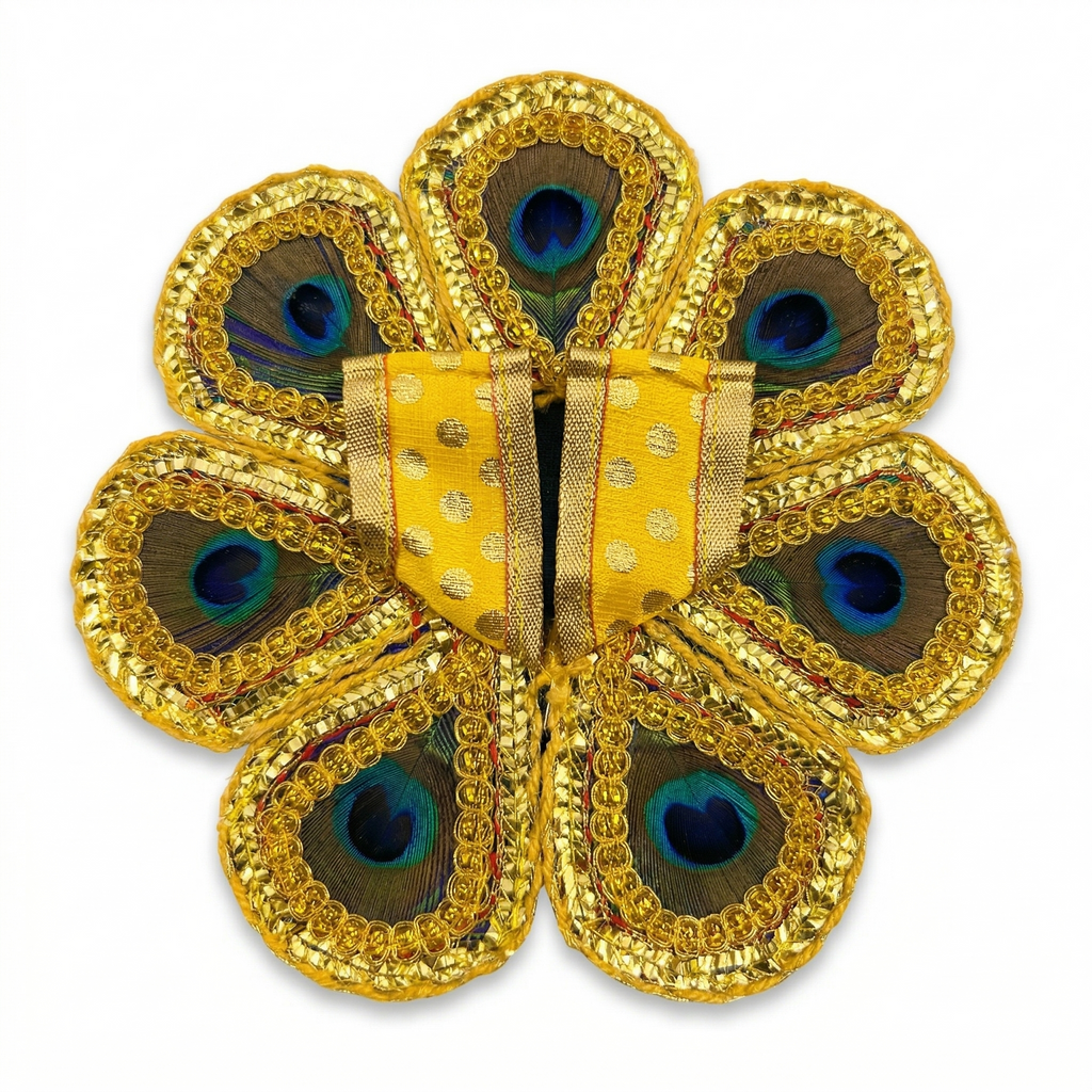 Divine Mor Pankh peacock feather Laddu Gopal shringar poshak