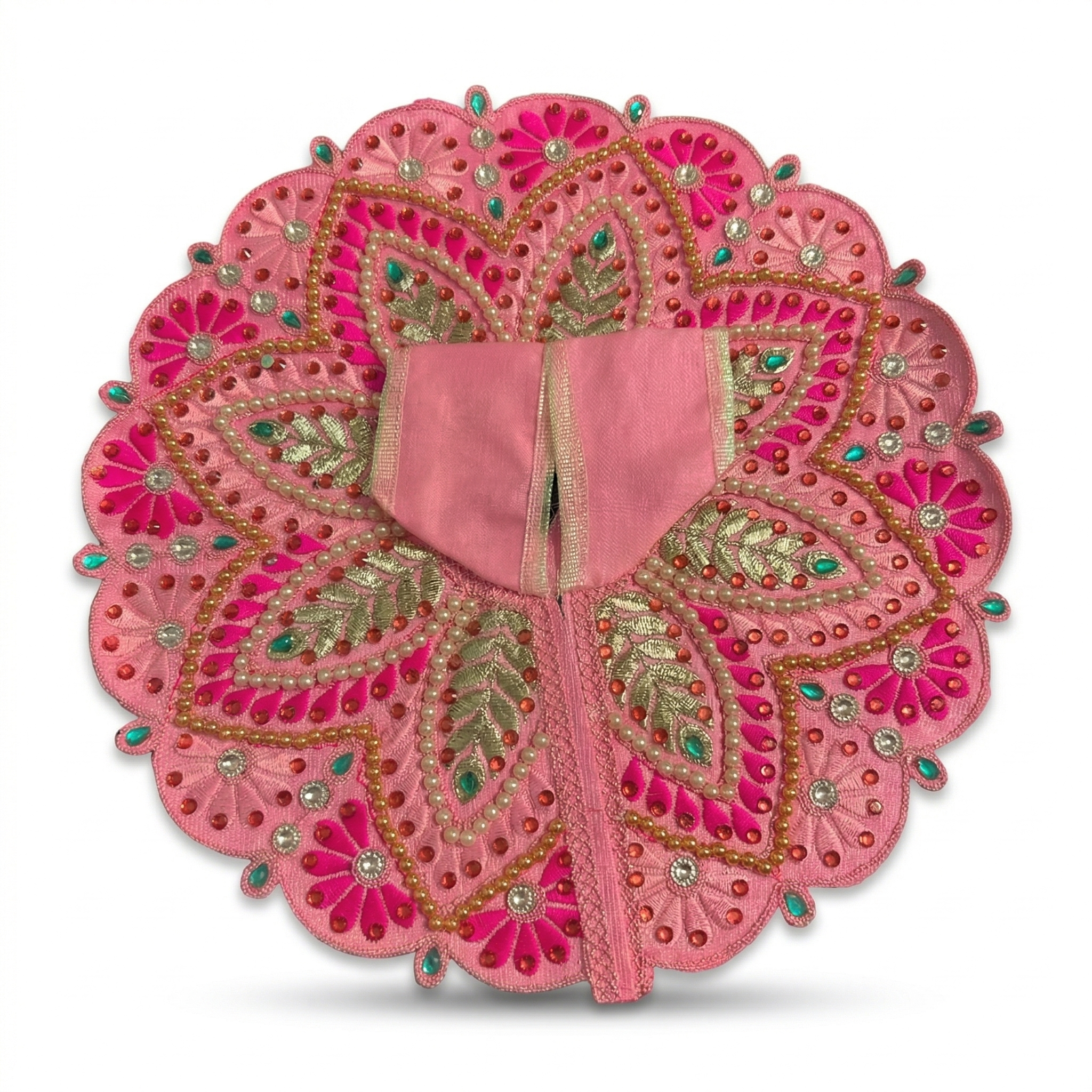 Navrang handcrafted Laddu Gopal poshak with vibrant multicolour embroidery