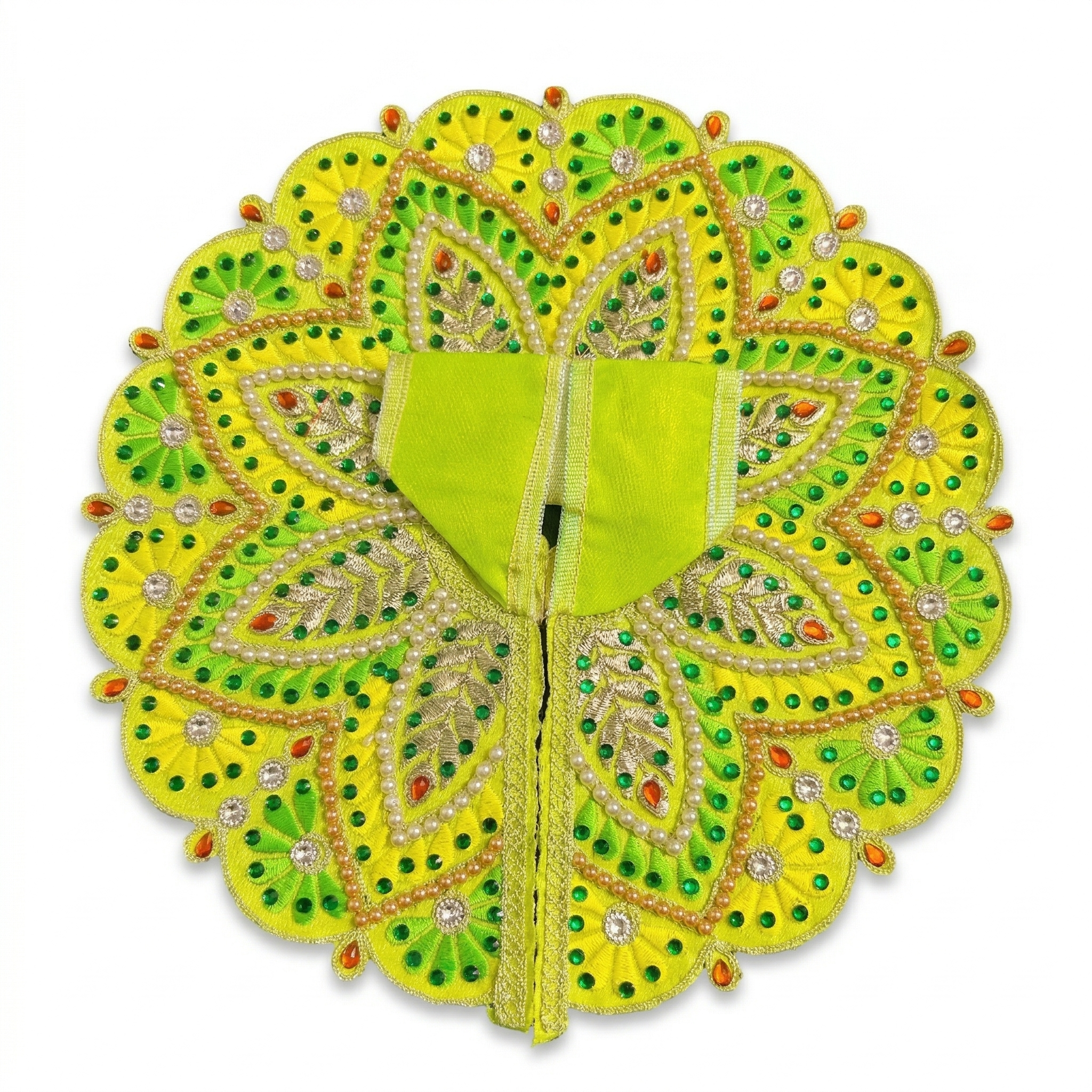 Navrang handcrafted Laddu Gopal poshak with vibrant multicolour embroidery