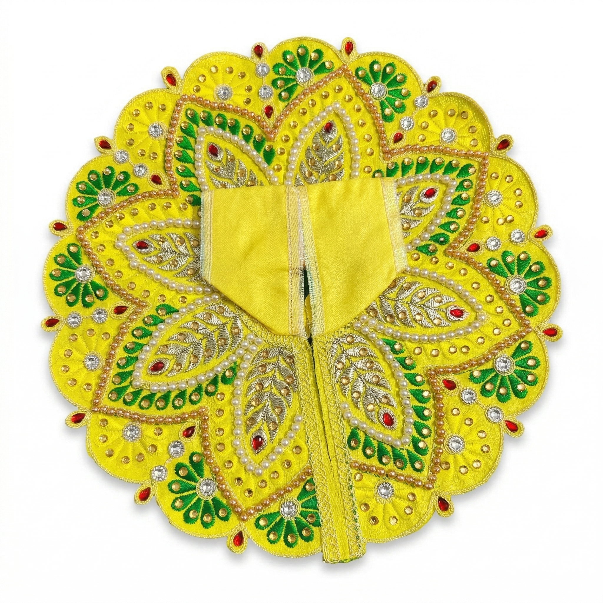 Navrang handcrafted Laddu Gopal poshak with vibrant multicolour embroidery