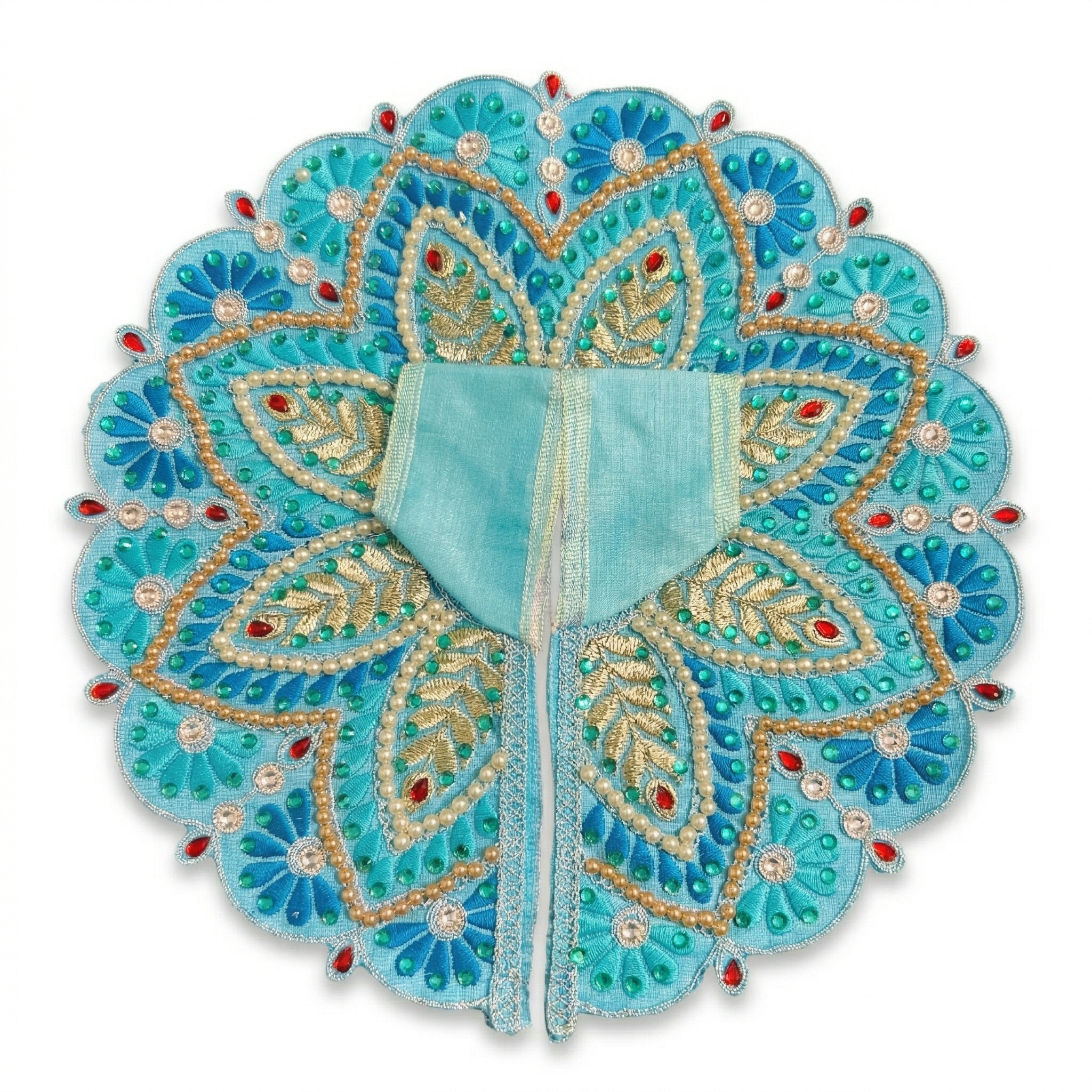 Navrang handcrafted Laddu Gopal poshak with vibrant multicolour embroidery