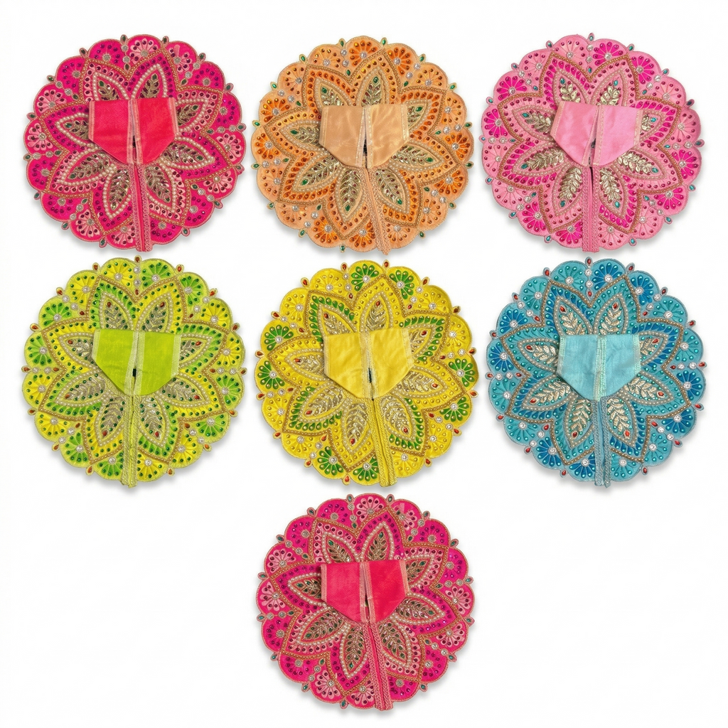Navrang handcrafted Laddu Gopal poshak with vibrant multicolour embroidery