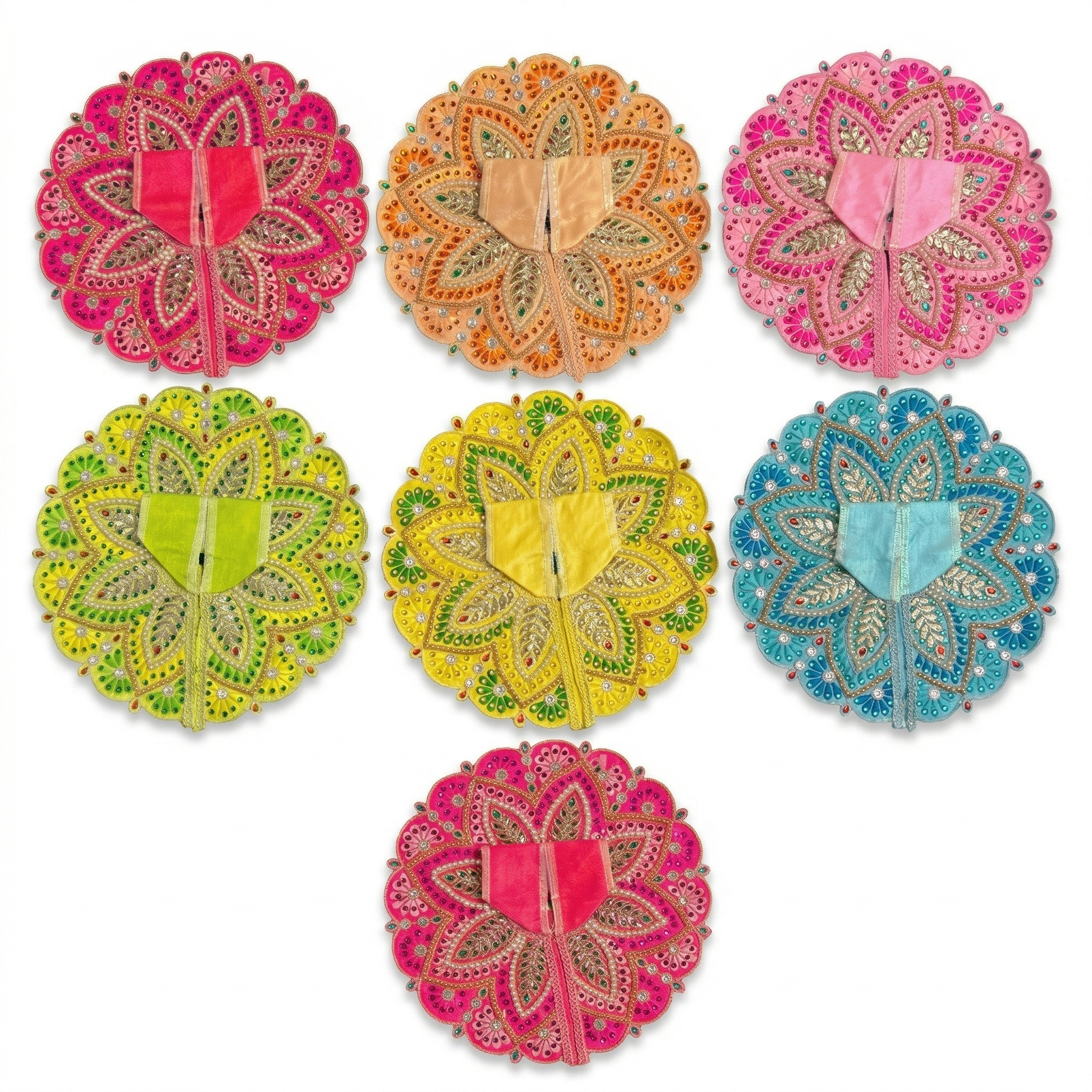 Navrang handcrafted Laddu Gopal poshak with vibrant multicolour embroidery