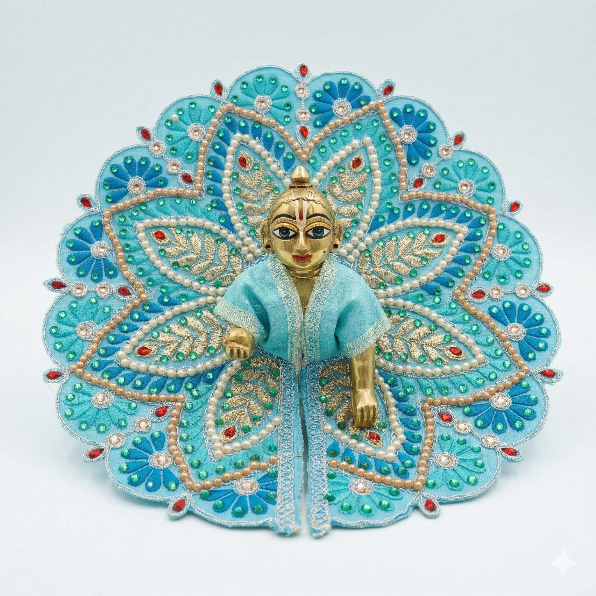 Navrang handcrafted Laddu Gopal poshak with vibrant multicolour embroidery