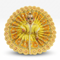 Laddu Gopal poshak with delicate floral embroidery and pearl shringar
