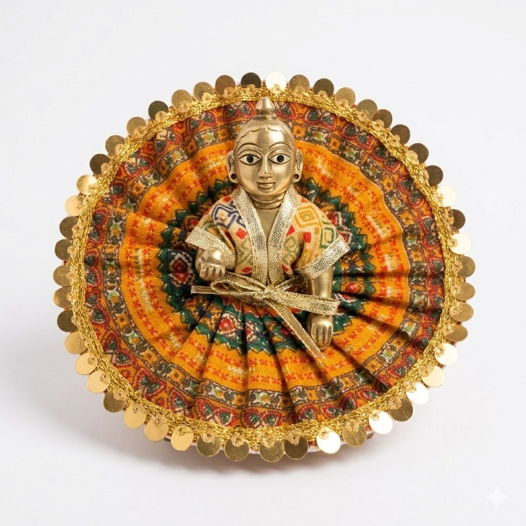 Marwar-Kala Rajasthani coin-embellished Laddu Gopal poshak