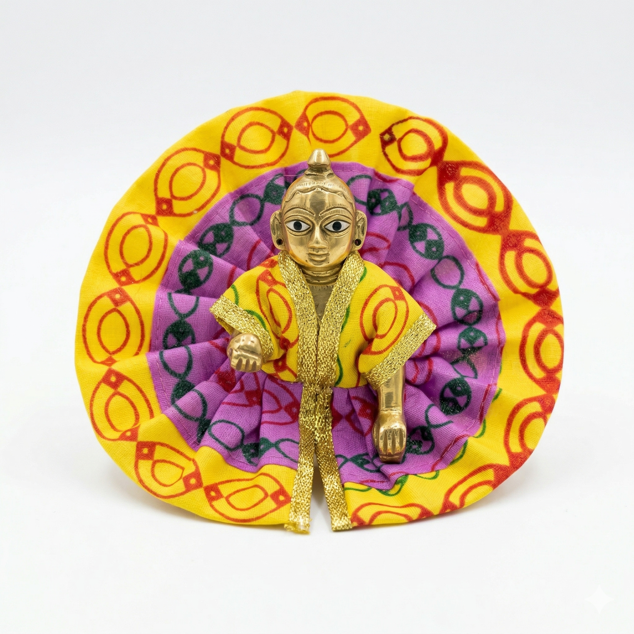 Nitya Sewa geometric cotton Laddu Gopal poshak for daily worship