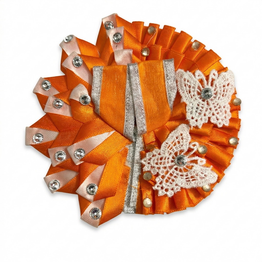 Pastel butterfly ribbon Laddu Gopal poshak with soft fabric detailing