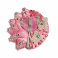 Sun-yellow Laddu Gopal poshak with peacock and rose embroidery