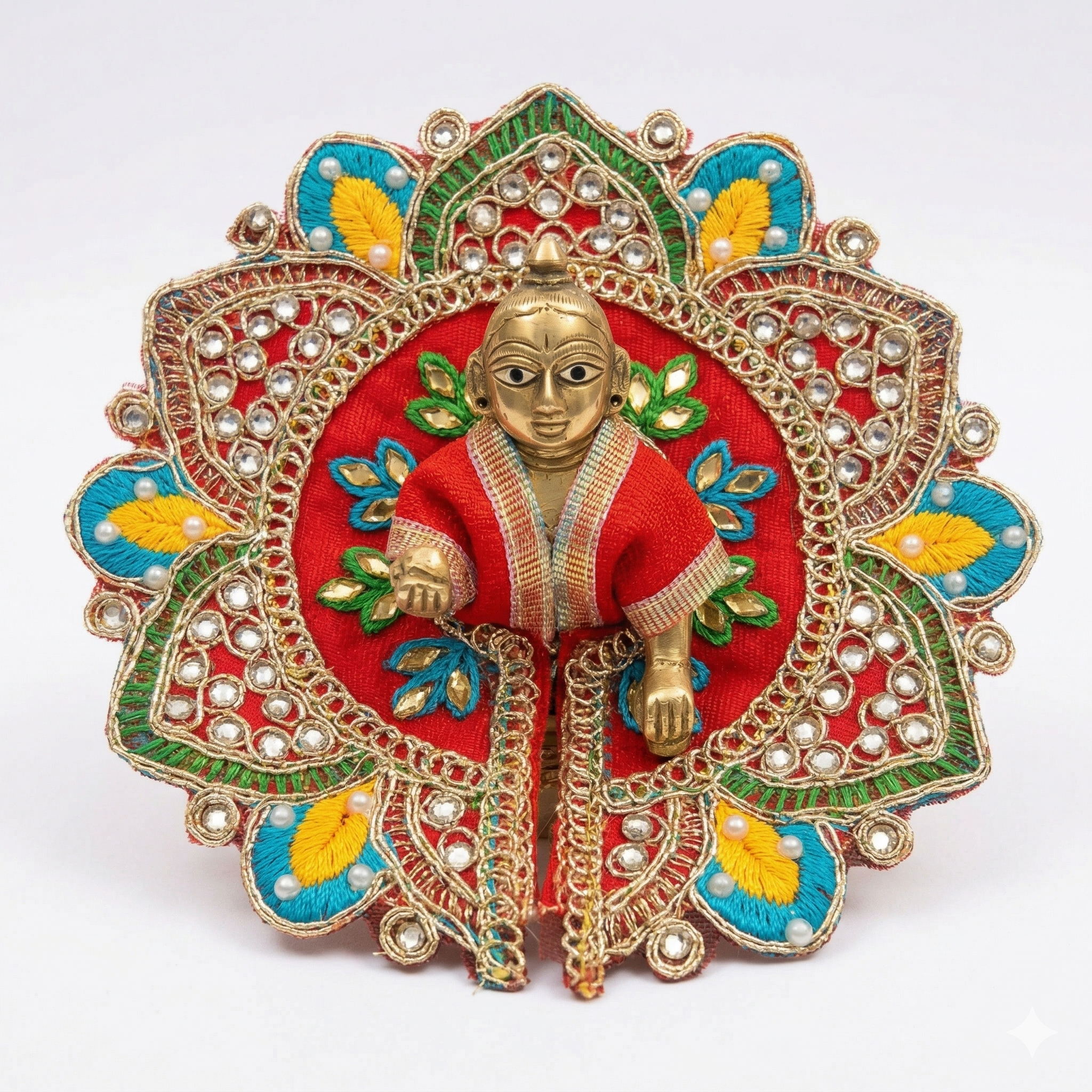 Shahi Lotus festive zardosi embroidered Laddu Gopal poshak