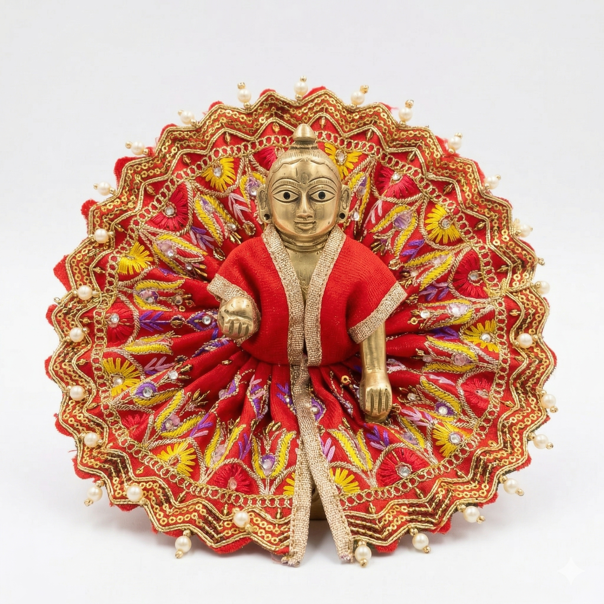 Vraj-Kala pearl and sequin festive Laddu Gopal poshak