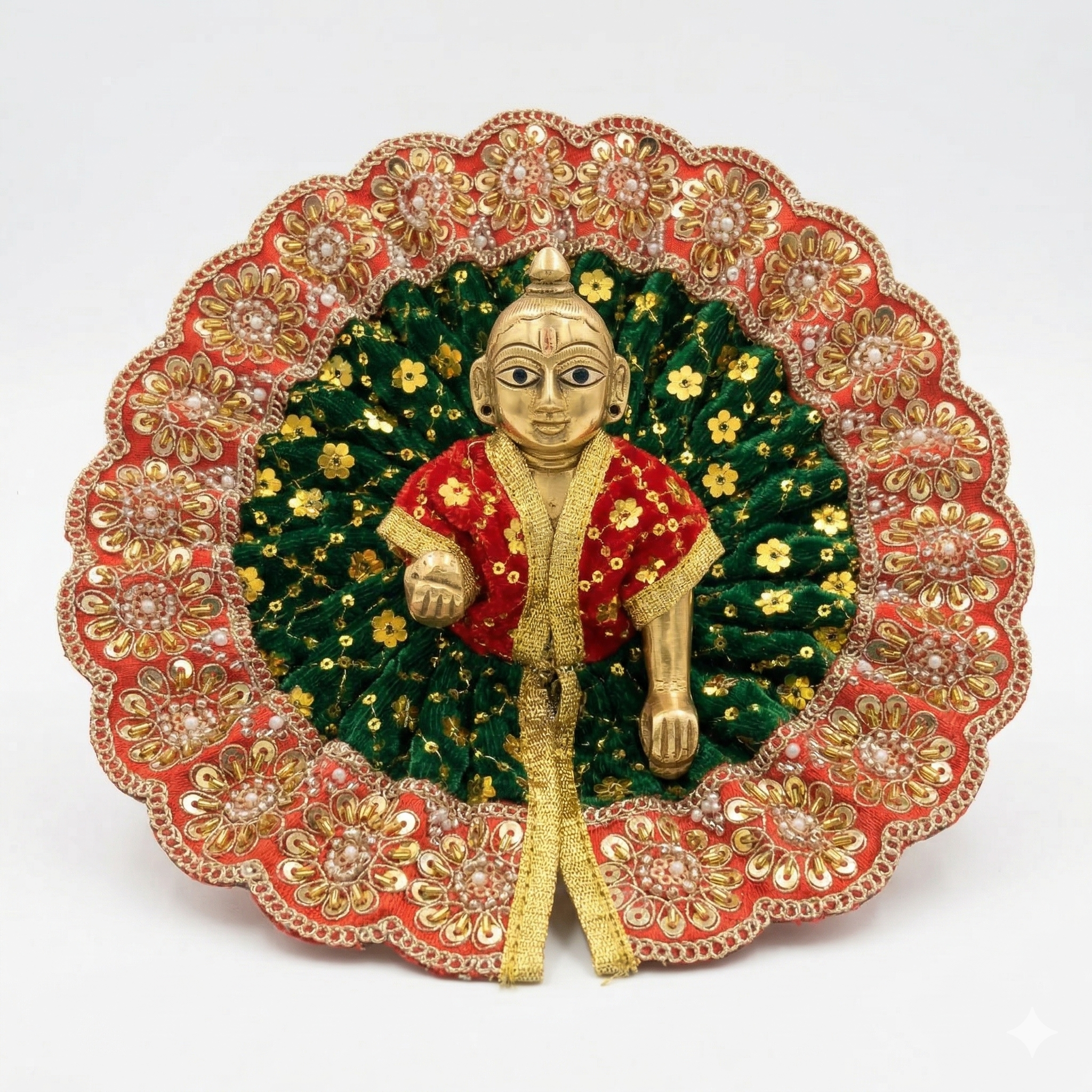 Vraj-Vilas velvet sequin Laddu Gopal poshak — premium festive shringar