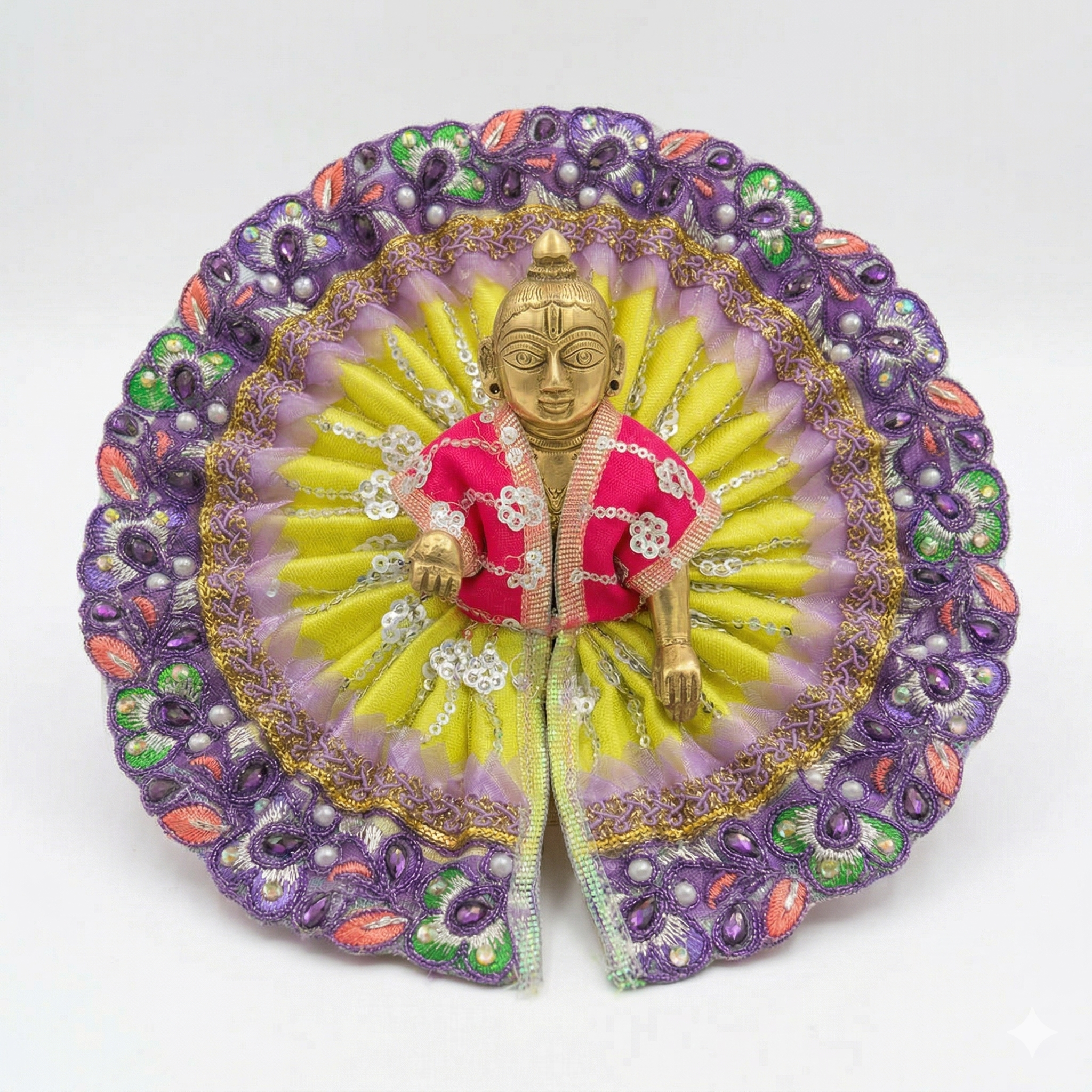 Vrindavan Ratna-Kosh designer Laddu Gopal poshak with gemstone detailing