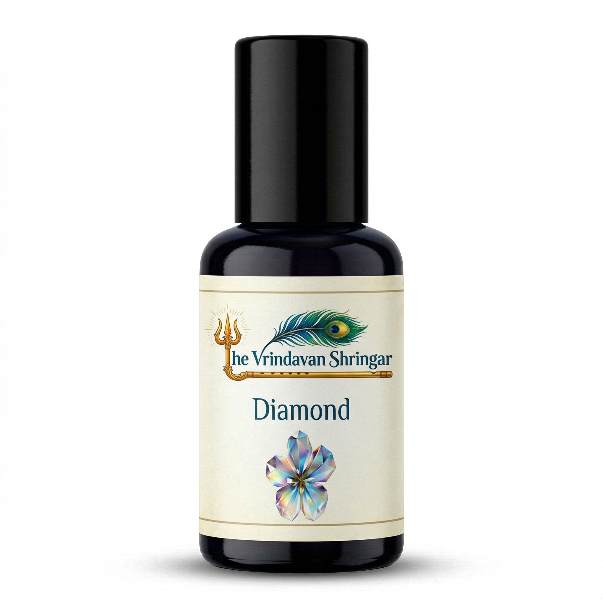 Diamond roll-on attar bottle, 12ml — premium Kannauj fragrance oil