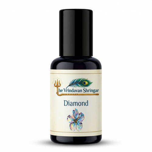 Diamond roll-on attar bottle, 12ml — premium Kannauj fragrance oil