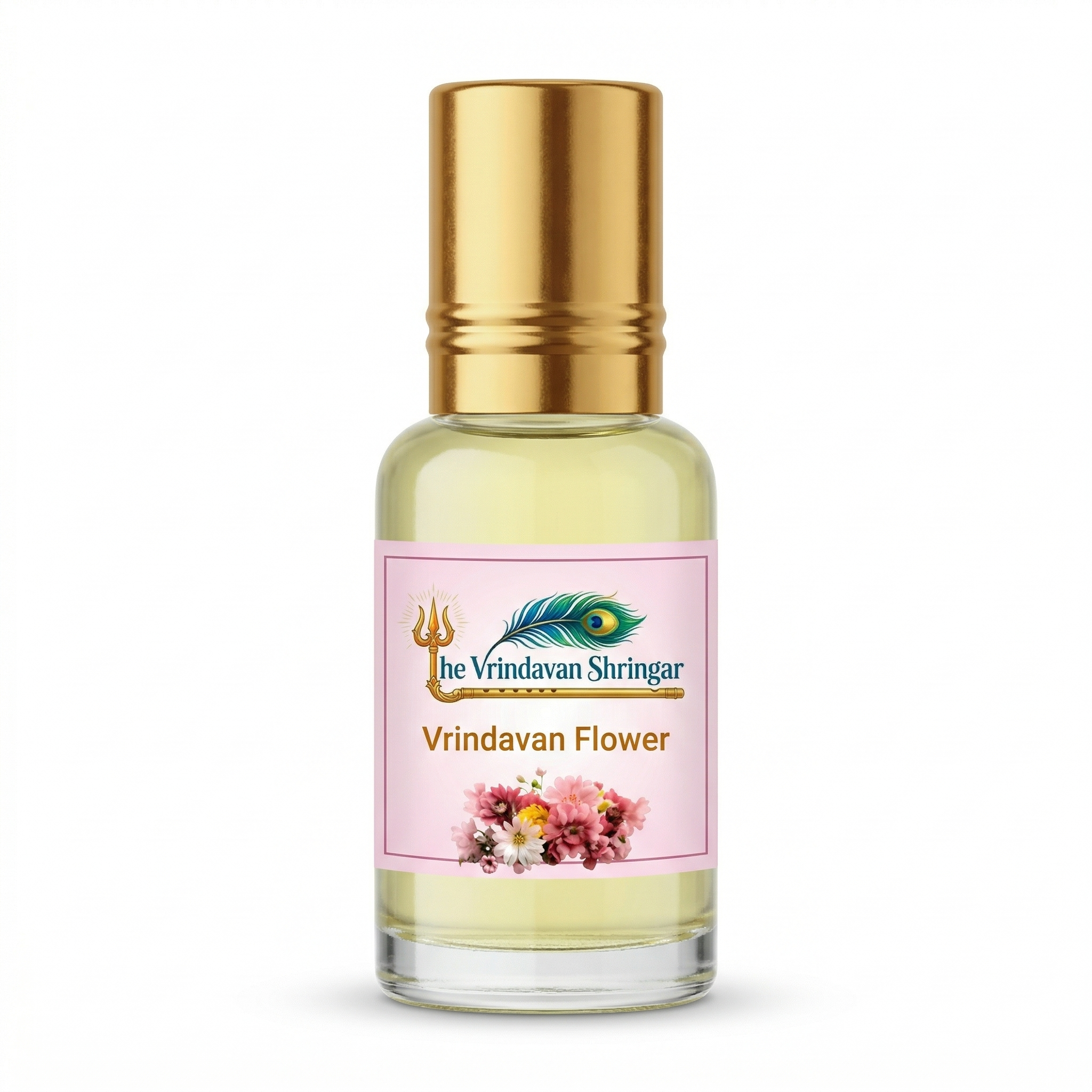 Vrindavan Flower roll-on attar bottle, 10ml — devotional floral fragrance